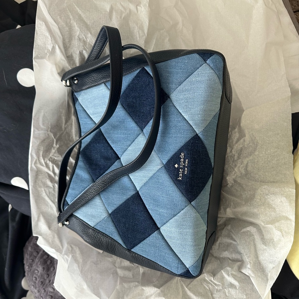 Kate Spade Blue Geometric Shoulder Bag